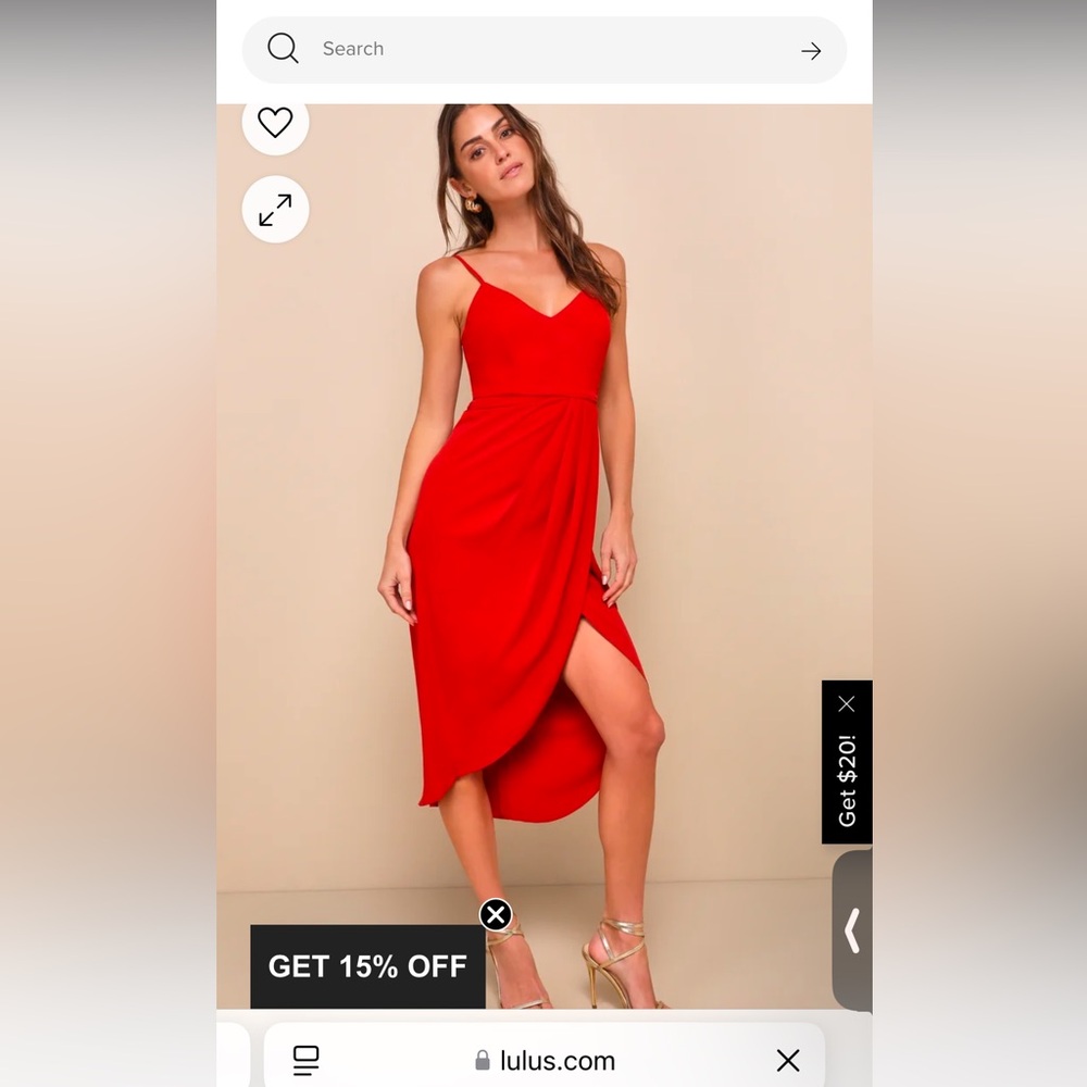 Lulus red split front wedding dress